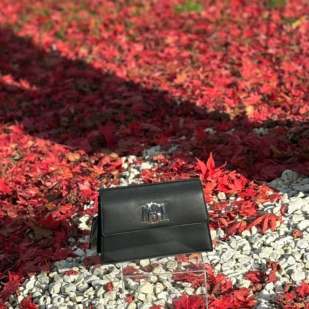 Badgley Mischka Black Vegan Leather Crossbody Bag- New